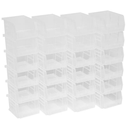 Akro-Mils Stackable Storage Bins, AkroBins 30210 Stacking Organizer, 5"x4"x3", Clear, 24-Pack