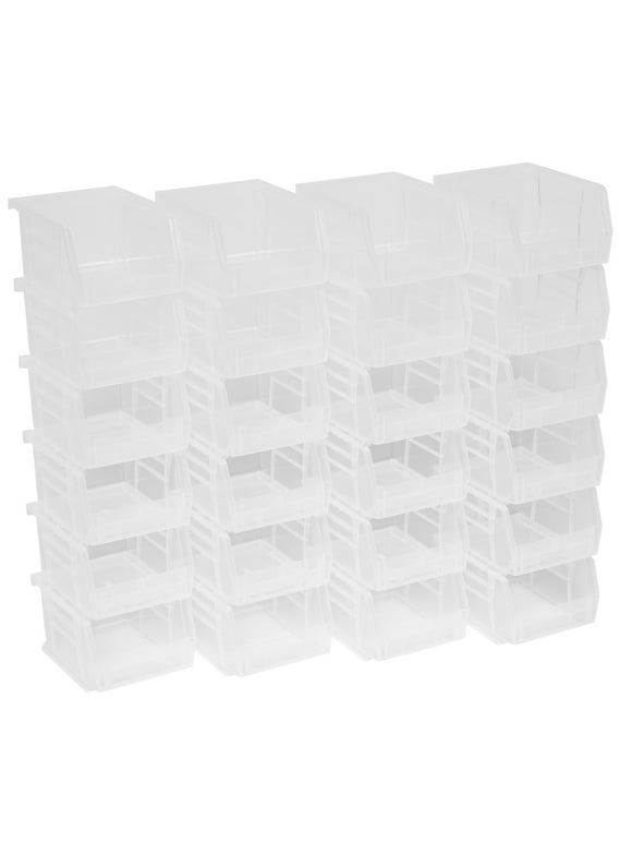 Akro-Mils Stackable Storage Bins, AkroBins 30210 Stacking Organizer, 5"x4"x3", Clear, 24-Pack