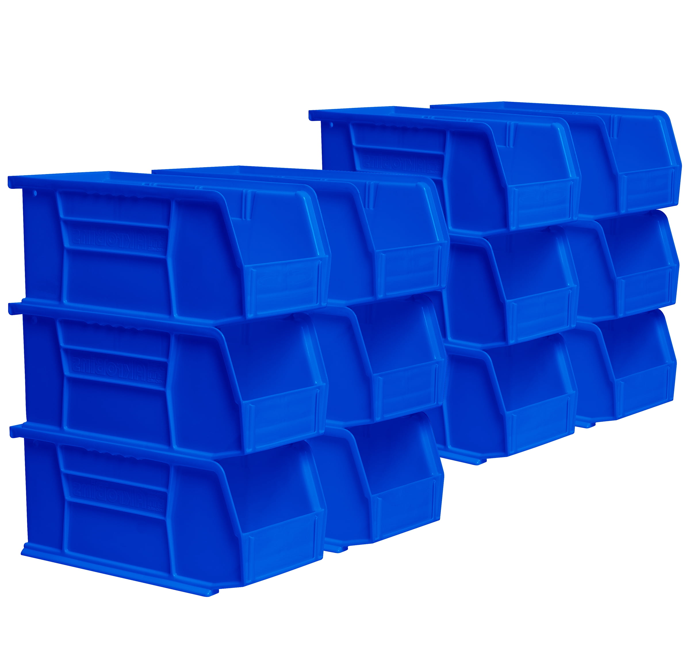 Akro-Mils 30312 System Bin Six Compartment Shelf Storage Bin Unit, (33-Inch  x 12-Inch x 5-Inch), Blue, (5-Pack)