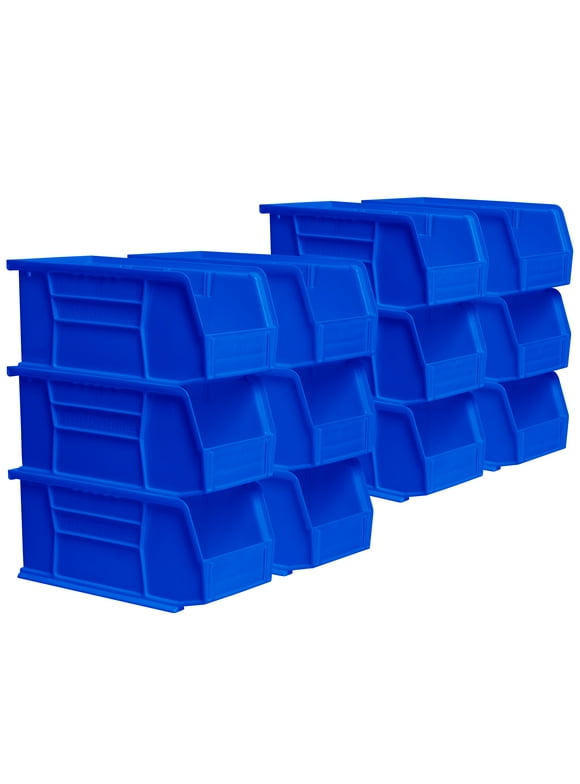 Akro-Mils Stackable Storage Bins, AkroBins 30230 Stacking Organizer, 11"x5"x5", Blue, 12-Pack