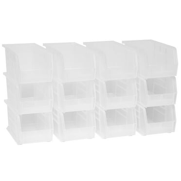 Akro-Mils Stackable Storage Bins, AkroBins 30230 Stacking Organizer, 11"x5"x5", Clear, 12-Pack