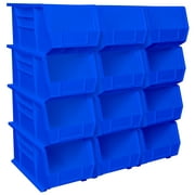 Akro-Mils Stackable Storage Bins, AkroBins 30240 Stacking Organizer, 15"x8"x7", Blue, 12-Pack