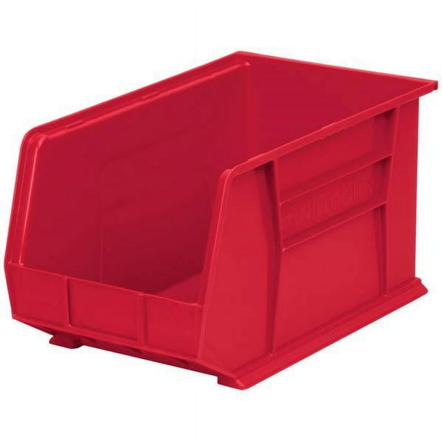 Akro-Mils Stackable Storage Bins, AkroBins 30260 Stacking Organizer, 18"x11"x10", Red, 6-Pack