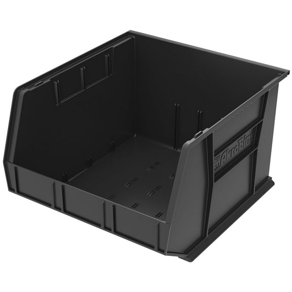 Akro-Mils 3 Pack AkroBins Plastic Storage Bins, Space-Saving Organizers, Black