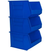 Akro-Mils Stackable Storage Bins, AkroBins 30270 Stacking Organizer, 18"x16"x11", Blue, 3-Pack
