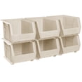 thumbnail image 1 of Akro-Mils Stackable Storage Bins, AkroBins Stacking Organizer, 11"x8"x7", Stone, 6-Pack, 1 of 10
