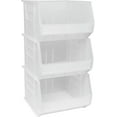 thumbnail image 1 of Akro-Mils Stackable Storage Bins, AkroBins Stacking Organizer, 18"x16"x11", Clear, 3-Pack, 1 of 13