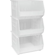 Akro-Mils Stackable Storage Bins, AkroBins Stacking Organizer, 18"x16"x11", Clear, 3-Pack