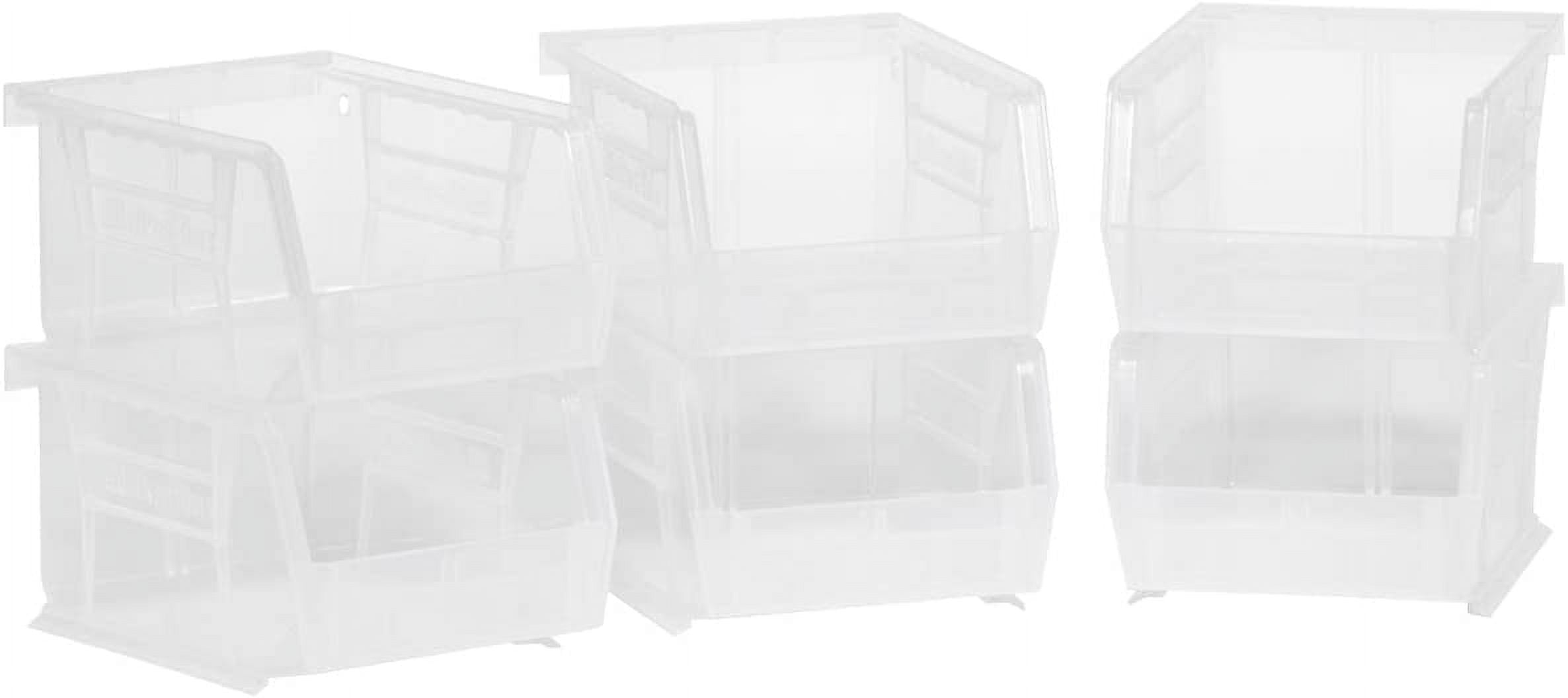 Clear Stackable Plastic Storage Bins, 6-Pack