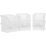 Akro-Mils Stackable Storage Bins, AkroBins Stacking Organizer, 5x4x3, Clear, 6-Pack