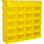 Akro-Mils Stackable Storage Bins, AkroBins Stacking Organizer, 5x4x3, Yellow, 24-Pack