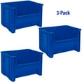 thumbnail image 1 of Akro-Mils Stak-N-Store 13017 Large Storage Bins, Stackable Heavy Duty Containers, 15"x20"x12.5", Blue, 3-Pack, 1 of 10