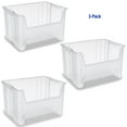 thumbnail image 1 of Akro-Mils Stak-N-Store 13017 Large Storage Bins, Stackable Heavy Duty Containers, 15"x20"x12.5", Clear, 3-Pack, 1 of 10