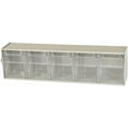 thumbnail image 1 of Akro-Mils TiltView Horizontal Plastic Organizer Storage System Cabinet with 5 Tip Out Bins, (23-5/8-Inch Wide x 6-1/2-Inch High x 5-5/8-Inch Deep), Stone 06705, 1 of 6