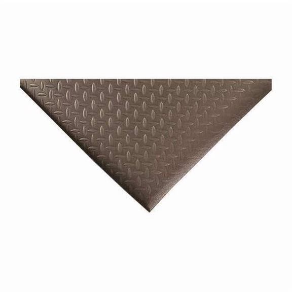 Antifatigue Mat, 12 ft. L x 3 ft. W, 1/2" Thickness, Closed Cell PVC Foam, Diamond Plate, Black