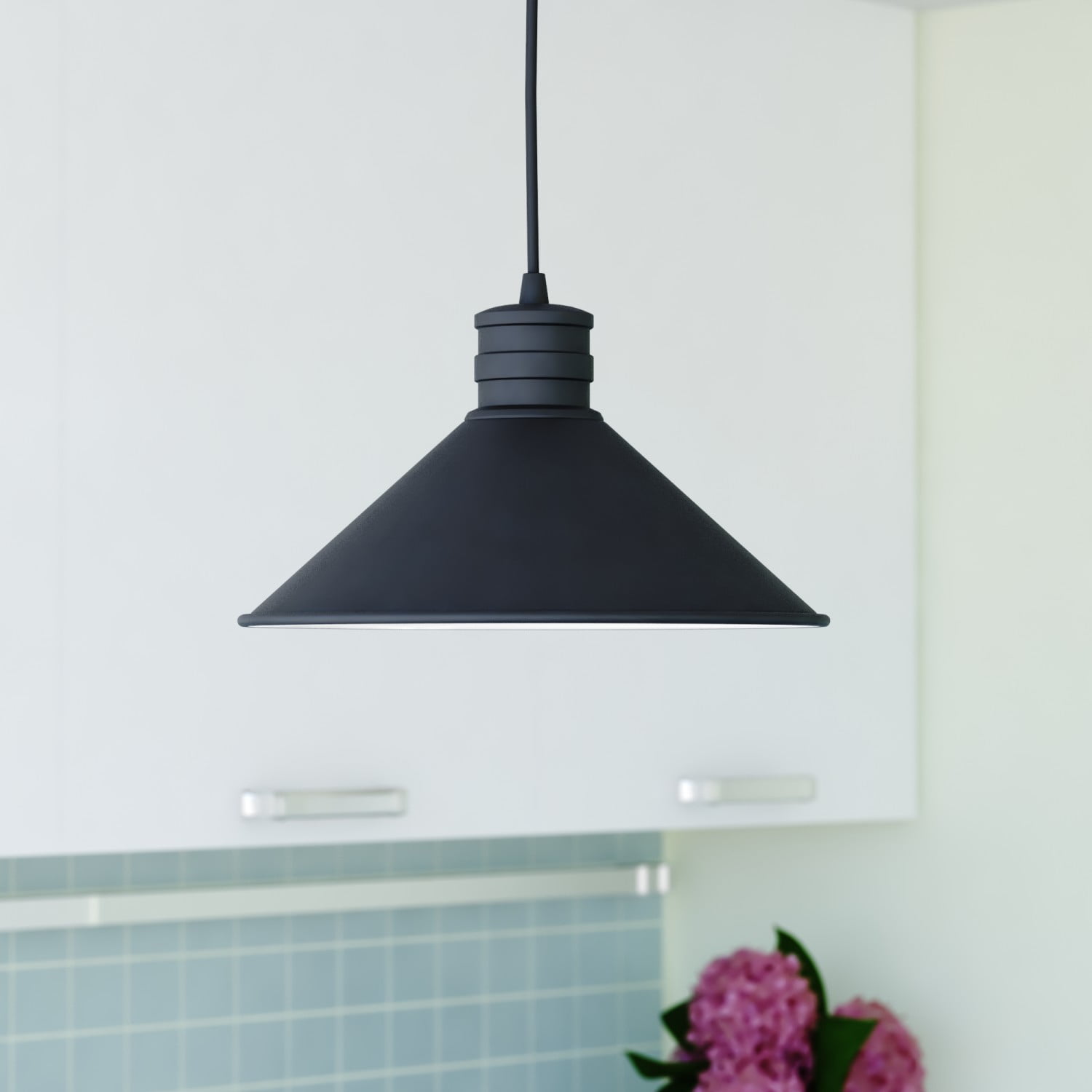 Akron 12" Matte White Interior Industrial Cone Pendant Light