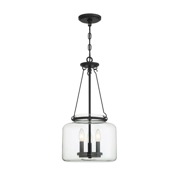 Akron 3-Light Pendant in Matte Black