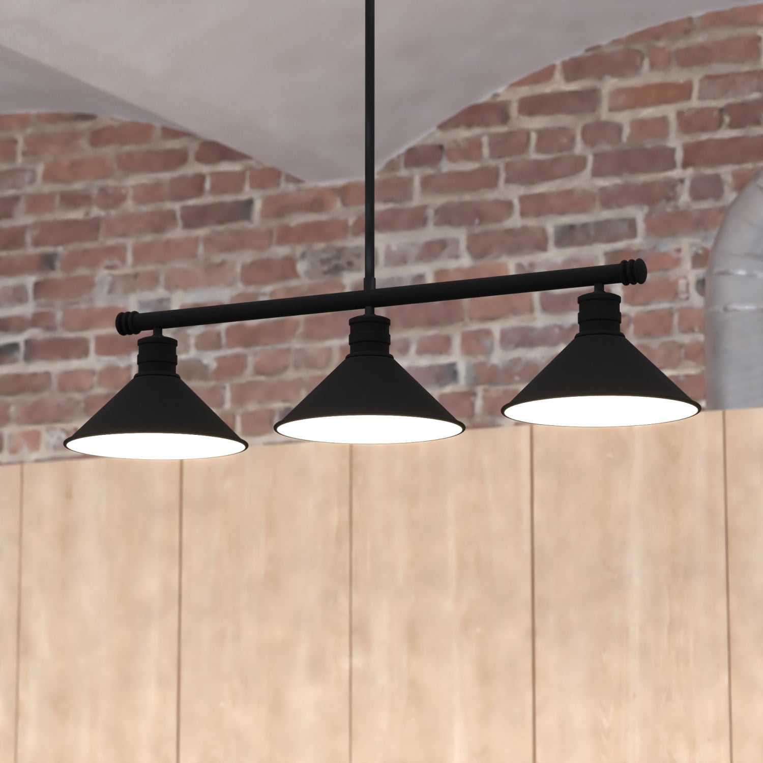Akron 3L Bronze Farmhouse Linear Chandelier Island Pendant Fixture Pool Table Light