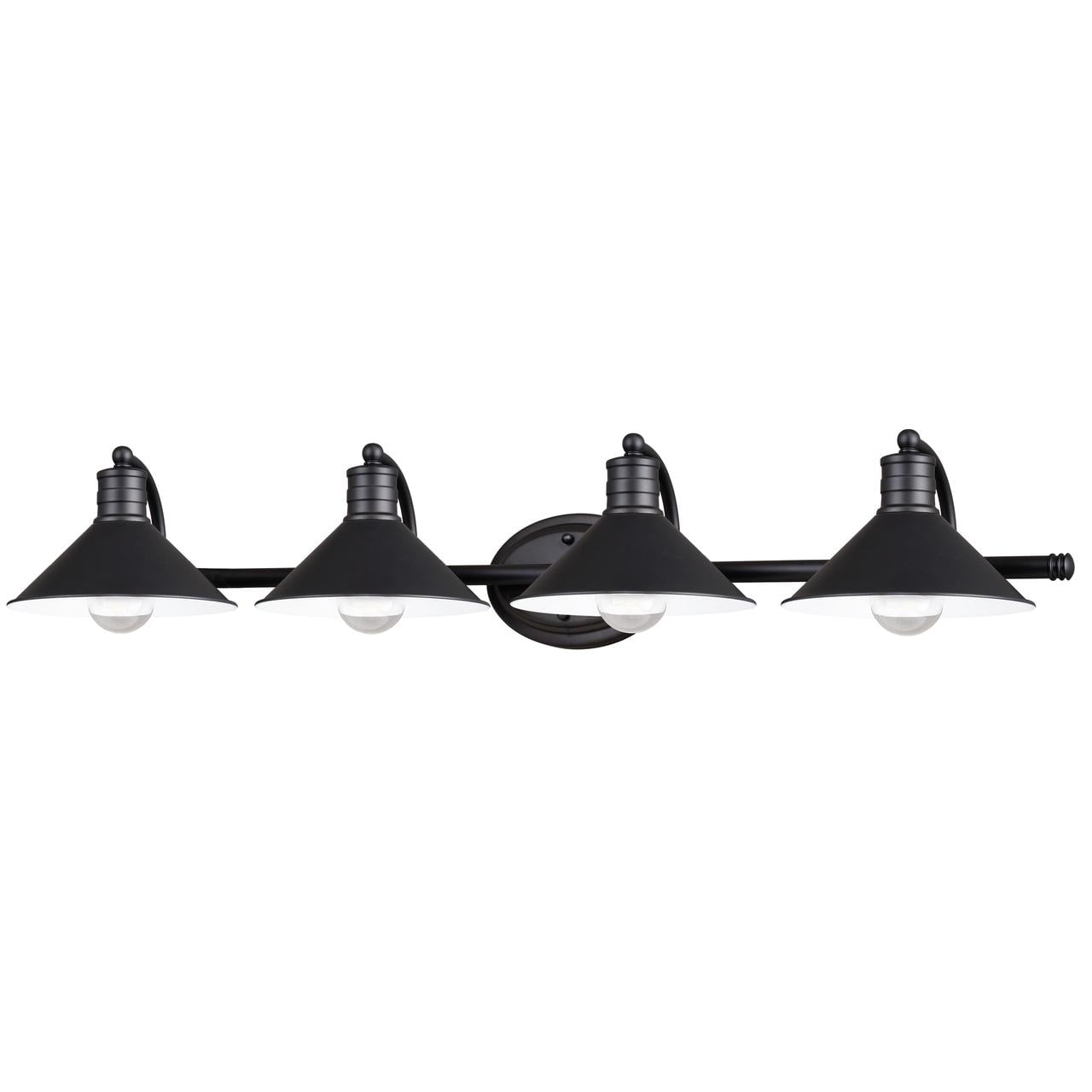 Akron 38'' Oil Rubbed Bronze and Matte White Modern Farmhouse Vanity Light