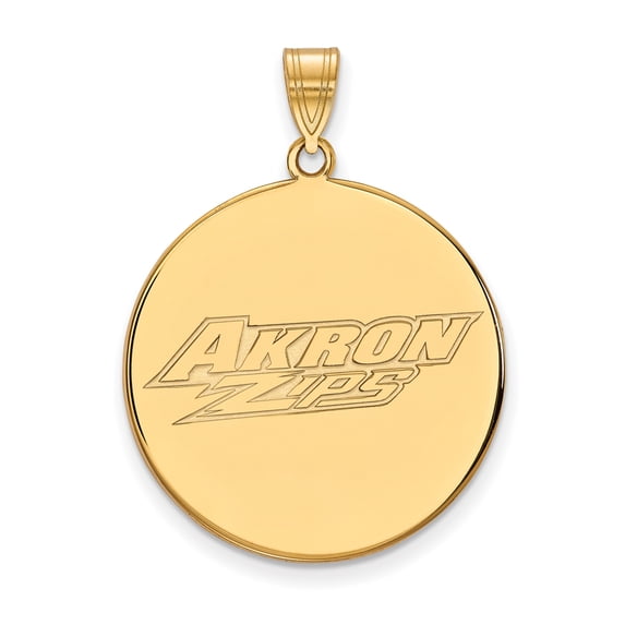 10k Yellow Gold U. of Akron XL Disc Pendant