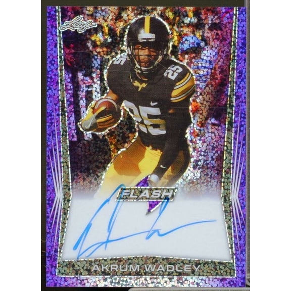 Akrum Wadley Rookie Card 2018 Leaf Flash Autographs Purple #BAAW1