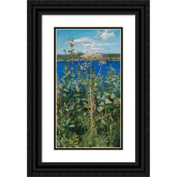 Akseli Gallen-Kallela 10x14 Black Ornate Wood Framed Double Matted Museum Art Print Titled: Wild Angelica (1889)
