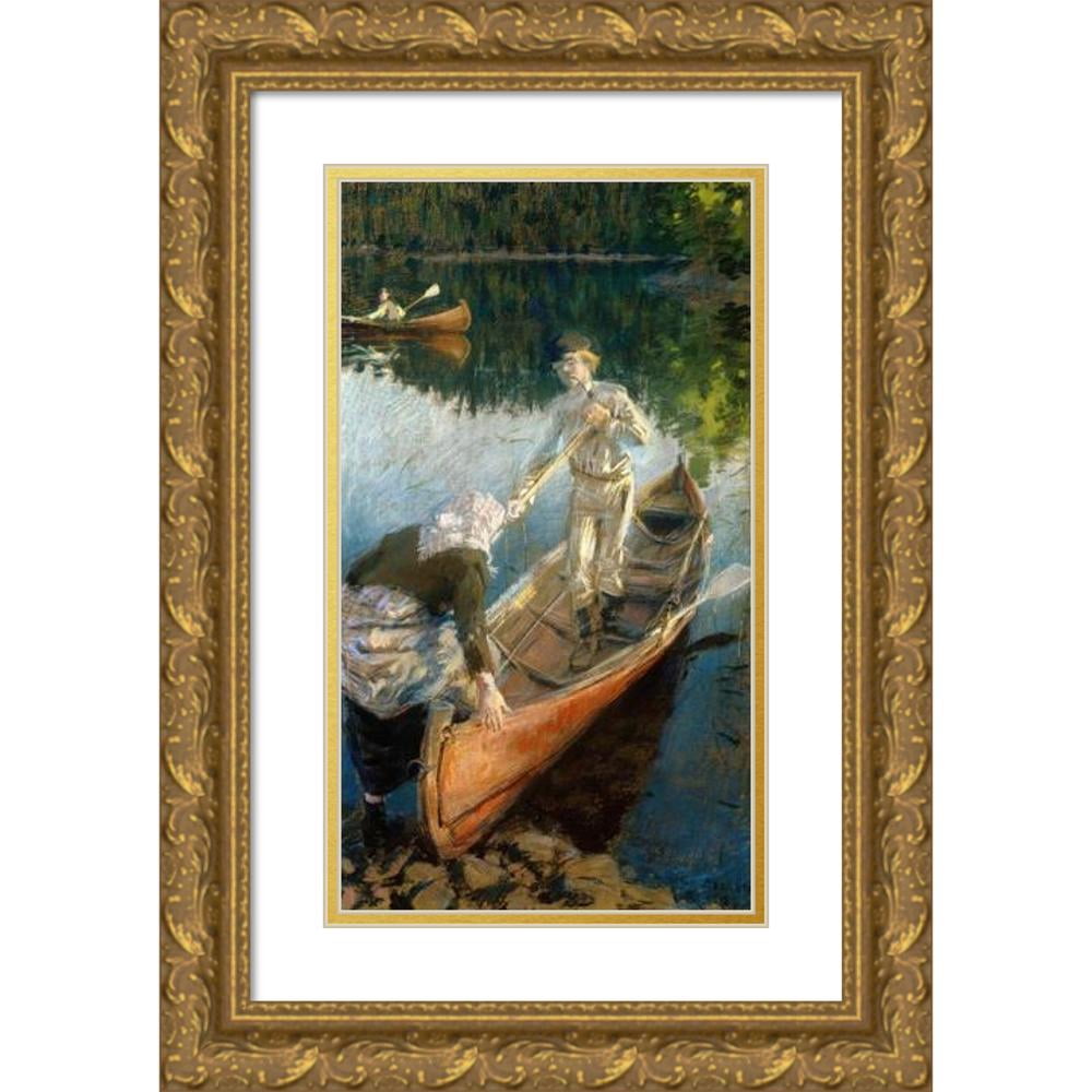 Akseli Gallen-Kallela 9x14 Black Ornate Wood Framed Double Matted