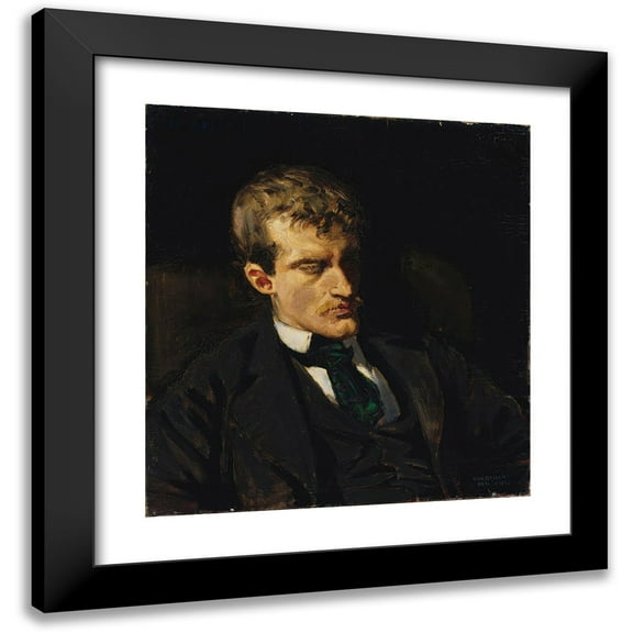 Akseli Gallen-Kallela 12x13 Black Modern Framed Museum Art Print Titled - Portrait of Edvard Munch (1895)