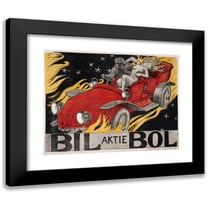 Akseli Gallen-Kallela 14x12 Black Modern Framed Museum Art Print Titled - Bil-Bol, Poster for an Automobile Retailer (1907)