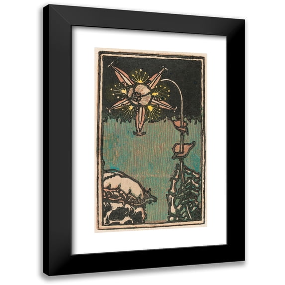 Akseli Gallen-Kallela 16x24 Black Modern Framed Museum Art Print Titled - Death and the Flower (1896)