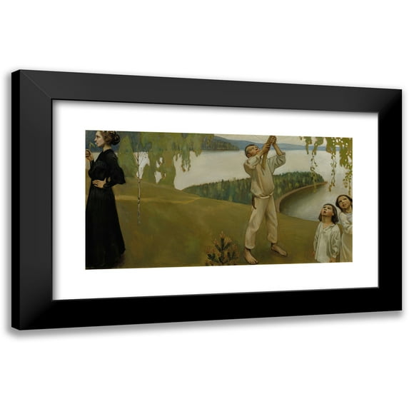 Akseli Gallen-Kallela 18x11 Black Modern Framed Museum Art Print Titled - Spring, Study for the Juselius Mausoleum Frescos (1903)