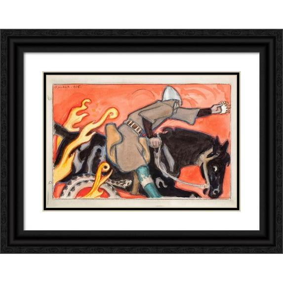 Akseli Gallen-Kallela 18x14 Black Ornate Wood Framed Double Matted Museum Art Print Titled - The Knight and the Snake King (1906)