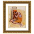 thumbnail image 1 of Akseli Gallen-Kallela 20x24 Gold Ornate Framed and Double Matted Museum Art Print Titled - An African Resting, 1909, 1 of 4