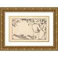 thumbnail image 1 of Akseli Gallen-Kallela 24x17 Gold Ornate Framed and Double Matted Museum Art Print Titled - Hitting the Disc (1906), 1 of 4