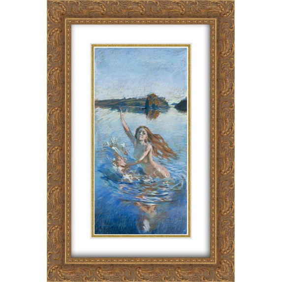 Akseli Gallen Kallela 2x Matted 16x24 Gold Ornate Framed Art Print 'Study '