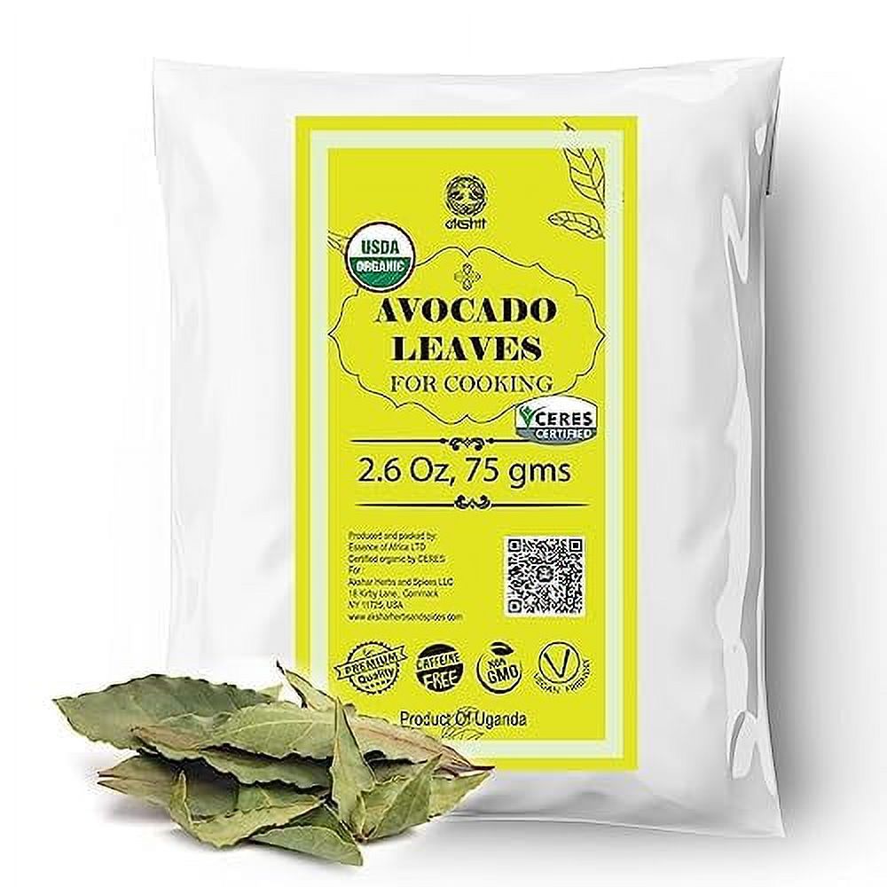 Akshar Organic Dried Avocado Leaves, 2.6 oz, Hojas De Aguacate, Herbal