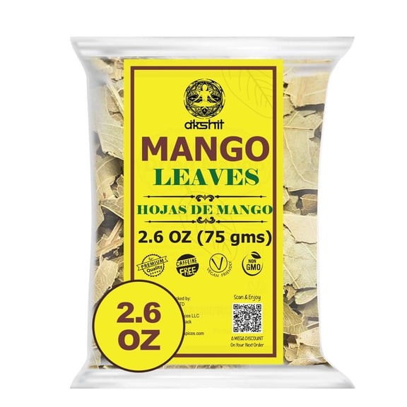 2.6 oz Dried Mango Leaves Hojas de Mango Secas 100% Natural Leaf Tea Non-GMO Herbal Loose Tea Caffeine Free by Akshit