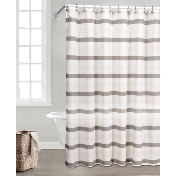 Akua 70 in. W x 72 in. L Polyester Shower Curtain in Coffee-Linen