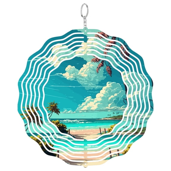 Akumal Mexico Turtle Beach 3D Wind Spinner Stainless Steel Kinetic Decor Garden Art Gift For Diver