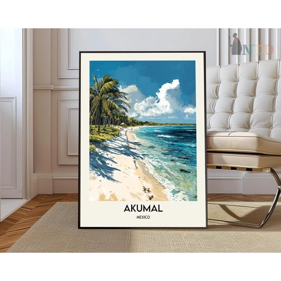 Akumal Riviera Maya Poster, Unframed Paper Poster 8x10in