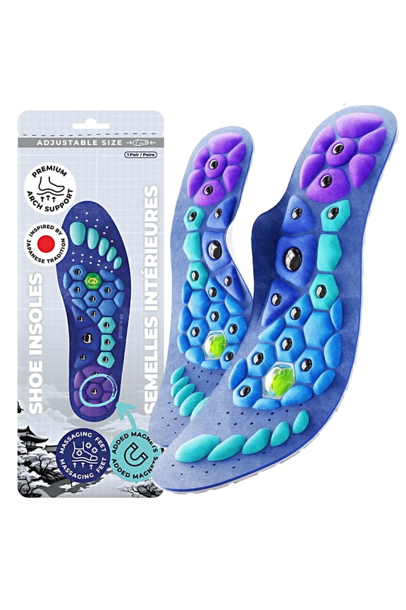 | Magnetic Acupressure Shoe Insoles for Plantar Fasciitis US Women 10.5-12/ Men 8.5-13 (12in)