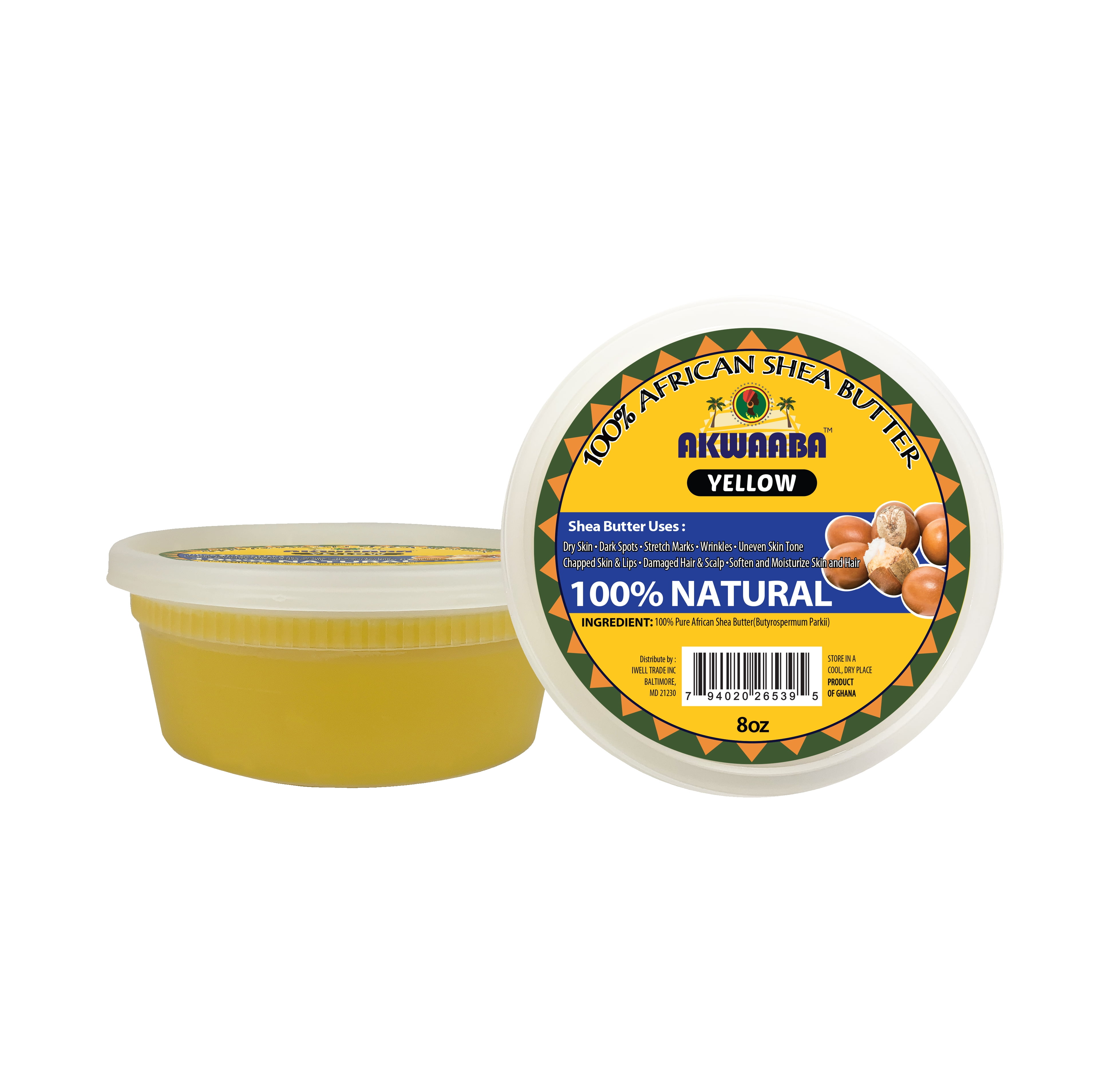 Akwaaba African Shea Butter Solid Yellow | 8oz