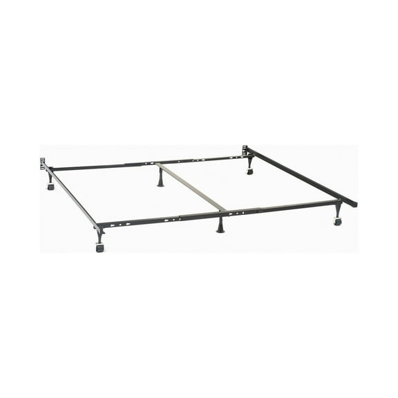 Akz Multisize Bed Frame for Q K CK Six Metal Legs Rolling Caster Wheels - Saltoro Sherpi
