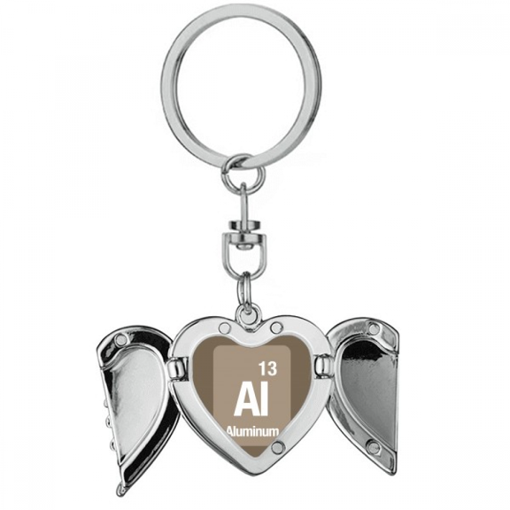 Al Alunum Checal Element chem Heart Angel Wing Key Chain Holder