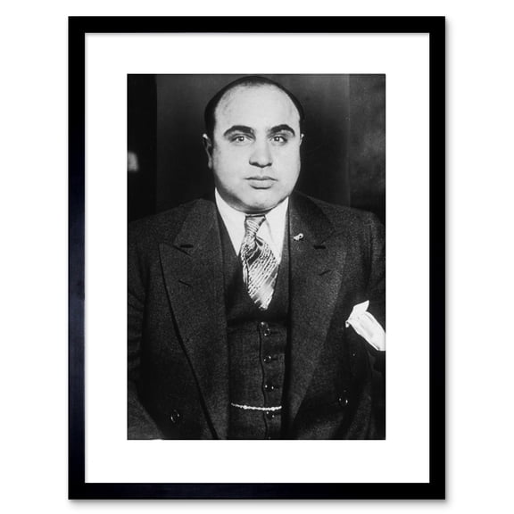 Al Capone 1935 Photo Mafia Chicago Gangster Artwork Framed Wall Art Print 9X7 Inch