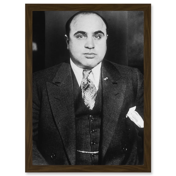 Al Capone 1935 Photo Mafia Chicago Gangster The Outfit A4 Artwork Framed Wall Art Print