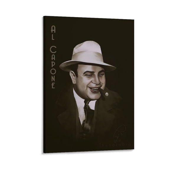 Al Capone Portrait Vibrant Glossy Abstract Art Poster Print Canvas Wall Art Poster Decorative Bedroom Modern Home Print Picture Artworks Posters 12x18inch(30x45cm)