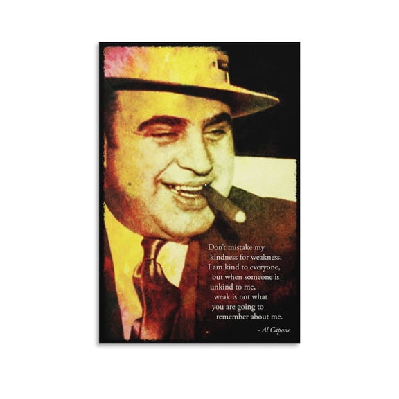 Al Capone Poster Quotes Home Decor Poster Wall Art Hanging Picture Print Bedroom Decorative Painting Posters Room Aesthetic 12x18inch(30x45cm)
