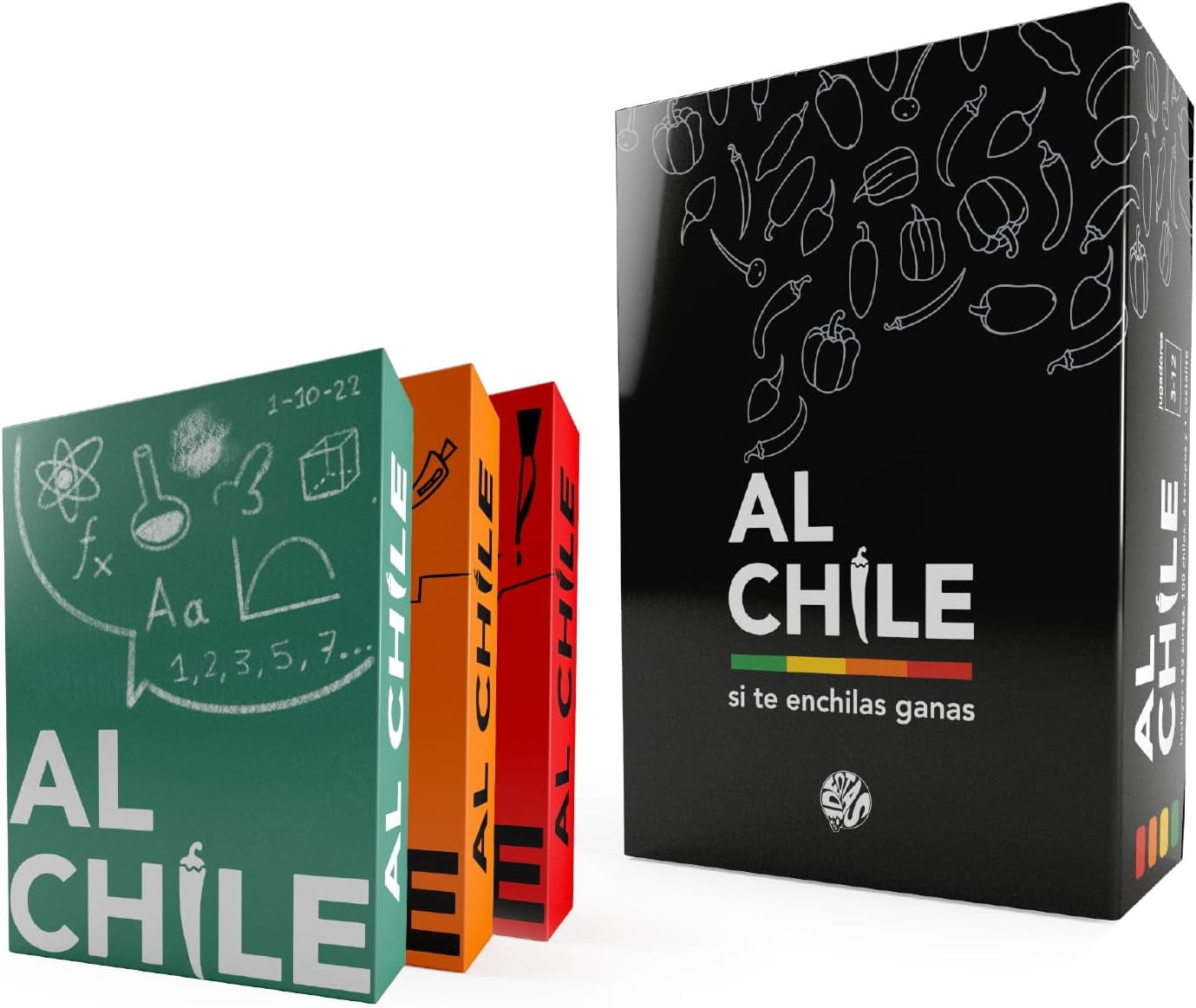 Al Chile Estudihambres Full Picante Pack Card Game Expansion - Includes Base Game & Orange/Red Packs