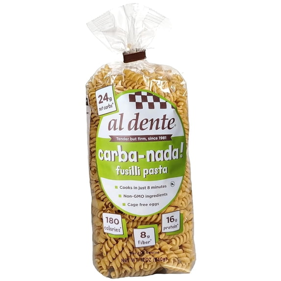 Al Dente Carba-Nada Fusilli Pasta - 12 oz Pack of 2